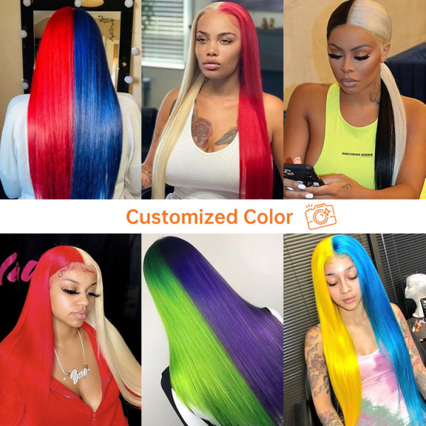 Split color wigs outlet