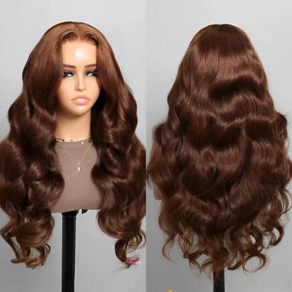 4 Lace Front Wigs Straight and Body Wave Dark Brown Color Lace Front Wigs