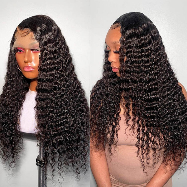 Best Human Hair Wigs Deep Wave 13 6 Deep Part Lace Front Wig 180 250 Density Hair Wig Wiggins Hair