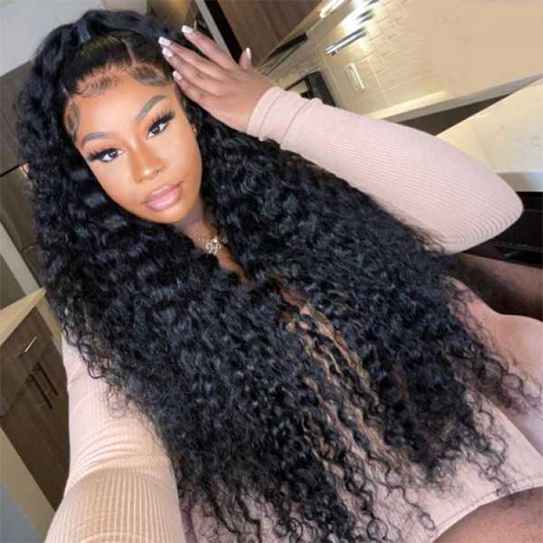 Best Human Hair Wigs Deep Wave 13 6 Lace Front Wig Deep Part 180 250 Density Hair Wig