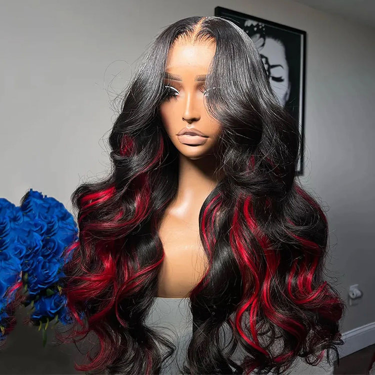 Red and black hair wig new arrivals